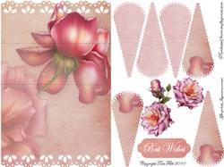 Pink Rose Fan Easel