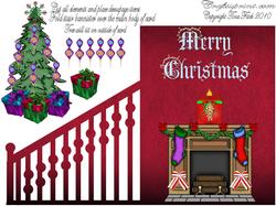 Christmas Stairs Red Glow