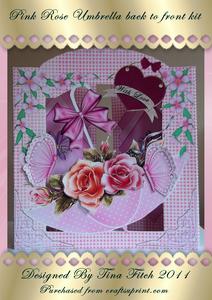 Pink Umbrella Back to Front Card Kit