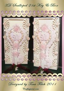 3D Scalloped 21st Key & Box