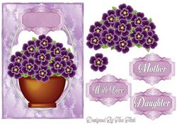 Violet Decoupage Card Front