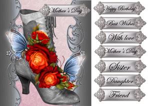 Mother's Day Floral Boot 2 Fronted Card Mini Kit