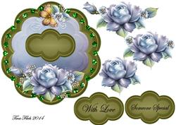Blue Rose Card Topper