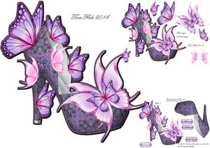 Butterfly Lilac Shoe Card Mini Kit