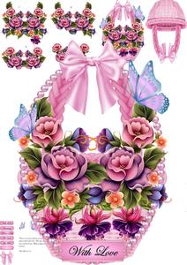 Pink Hanging Floral Basket Mini Kit