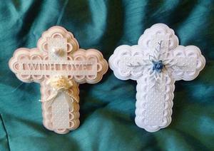 Scalloped Layered Cross Toppers