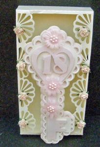 3D Scalloped 18th Key & Box