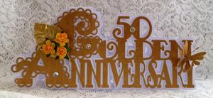 Scalloped Layered Golden Anniversary Card