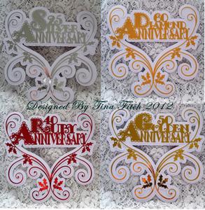 Anniversary Swirly Scalloped Toppers
