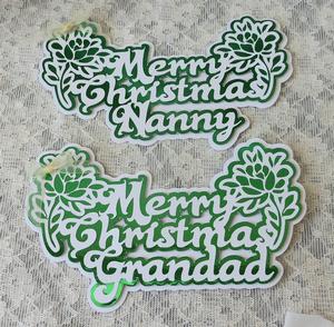 Christmas Nanny & Grandad Floral Toppers