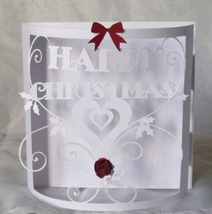 Swirly Happy Christmas Bendy Card