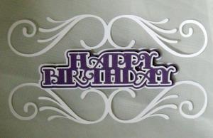 Double Swirl Layered Happy Birthday Topper
