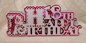 Scalloped Happy 16th Birthday Card
