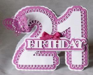 Stand Alone Scalloped Number 21 Birthday