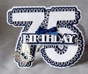 Stand Alone Scalloped Number 75 Birthday