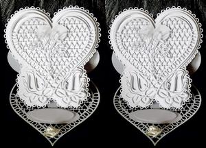 Scalloped Lattice Heart Easel Card