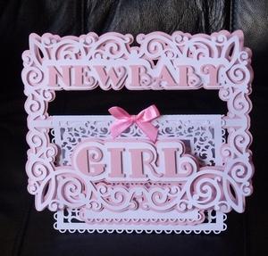 New Baby Girl Buckle Card