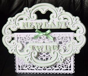 New Baby Twins Buckle Card