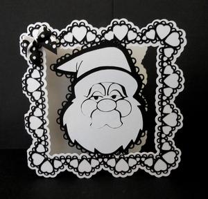 Santa Head Heart Card