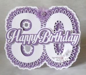 80th Scalloped Layered Card