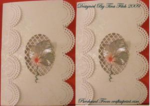 Scalloped Round & Lattice Card