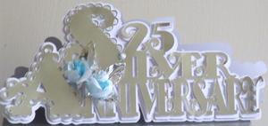Scalloped Layered Silver Wedding Anniversary Card