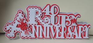 Scalloped Layered Ruby Anniversary Card - Only