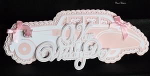 Scalloped Layered Wedding Car Topper