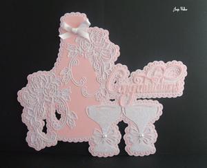 Congratulations Floral Bottle & Glass Topper Robo/cameo