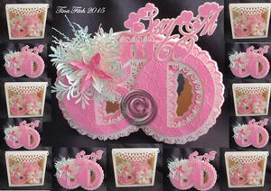 3D Number Scalloped 60th & Box