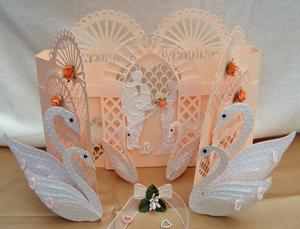 Cascading Swan Door Card
