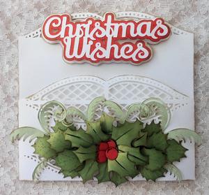 Christmas Wishes Holly Wreath Topper