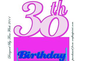30th Plinth Card Topper