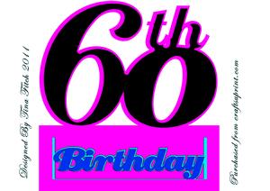 60th Plinth Card Topper