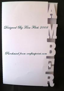 Amber Name Edged Card