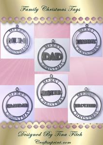 Layered Christmas Family Sentiment Tags