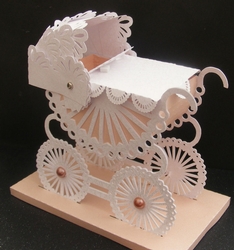 Scalloped 3D Pram & Box, All formats