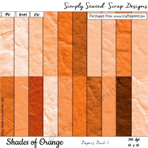 Shades of Orange Papers Pack #1