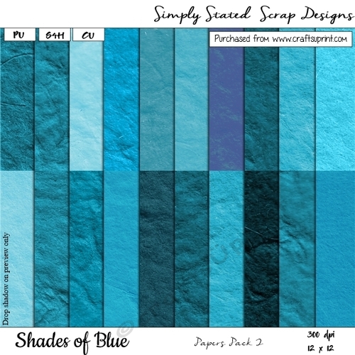 Shades of Blue Papers Pack #2