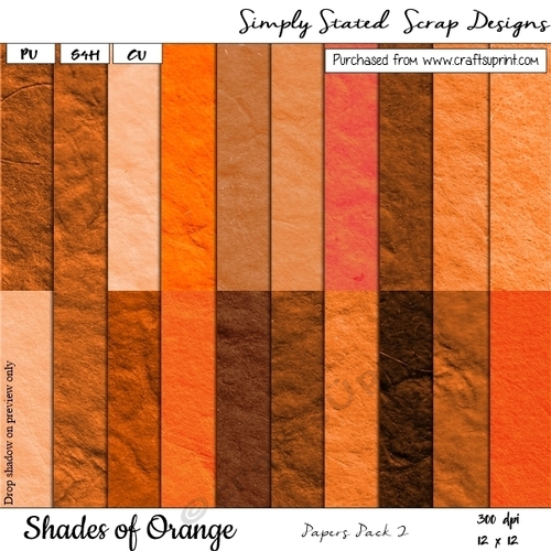 Shades of Orange Papers Pack #2