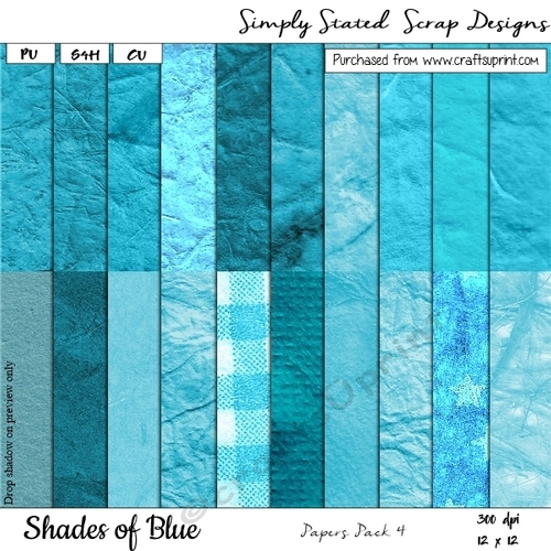 Shades of Blue Papers Pack #4