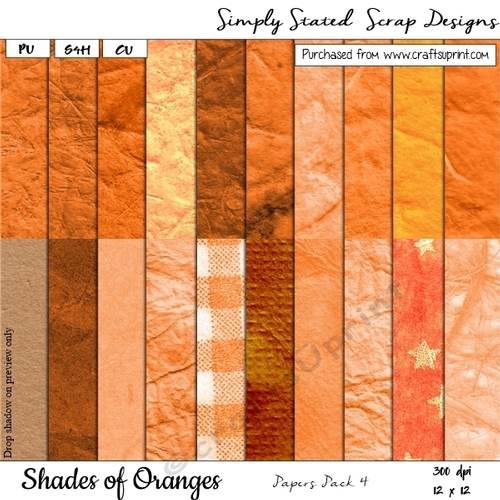 Shades of Orange Papers Pack #4