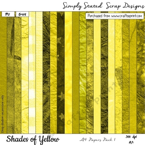 Shades of Yellow - A4 Papers pack #1