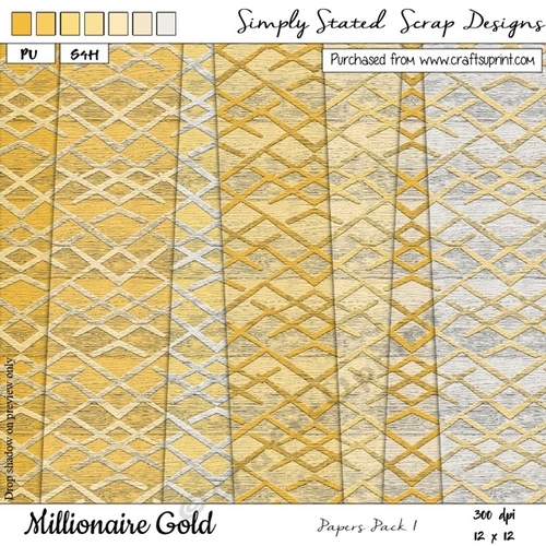 Millionaire Gold - 12 x 12 Paper Pack #1
