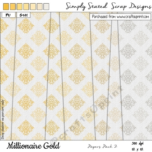 Millionaire Gold - 12 x 12 Paper Pack #2