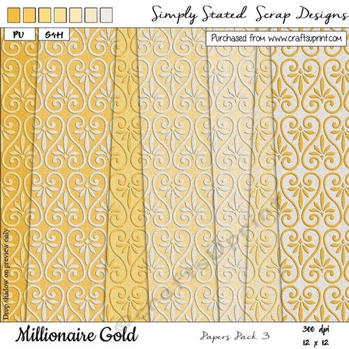 Millionaire Gold - 12 x 12 Paper Pack #3
