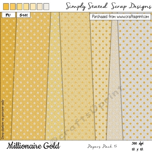 Millionaire Gold - 12 x 12 Paper Pack #5