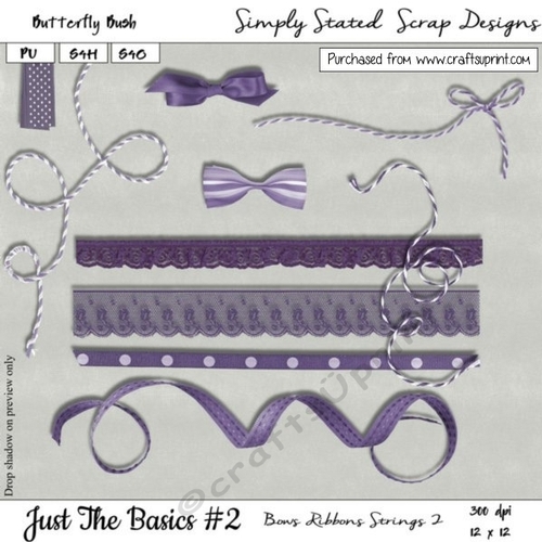 JTB2 - Butterfly Bush - Bows, Ribbons & Strings - Pack 2