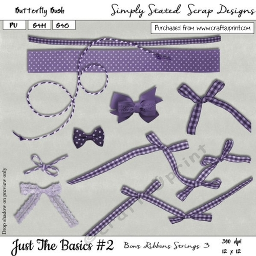 JTB2 - Butterfly Bush - Bows, Ribbons & Strings - Pack 3