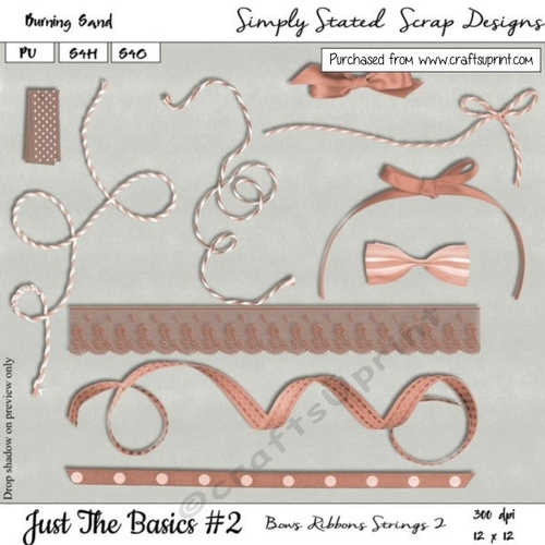 JTB2 - Burning Sand - Bows, Ribbons, Strings  - Pack #2